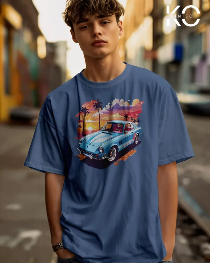 Car Graphic T Shirts for guys with Car with Beautiful Scenery Design Printed - Image 7